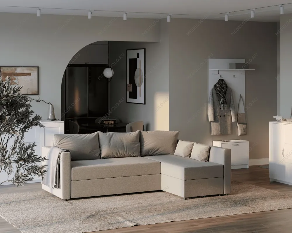 Диван-кровать ВАЛО, 230х91х72 см, серо-бежевый | изображение 1