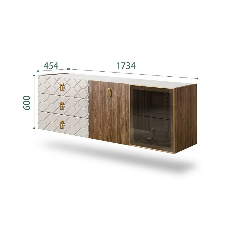 Комод 1.6м Bogemia Woodline Fly Wood Fa (Шелк) (Novabuk/Золото) БМКМ-4[5][10]