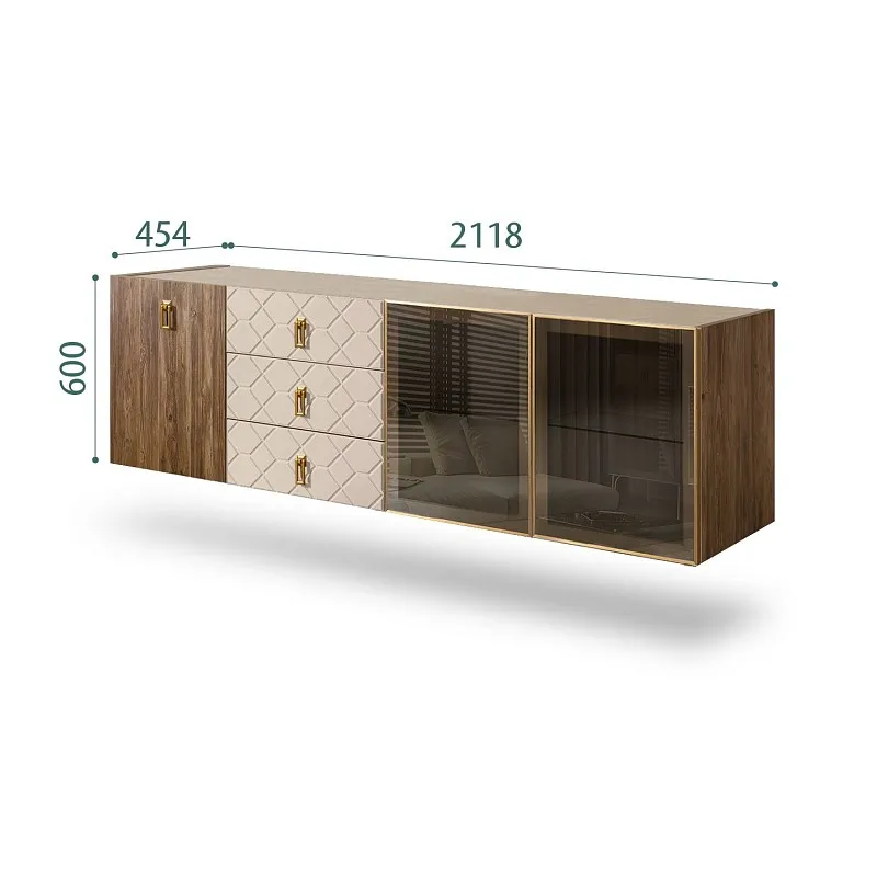 Комод 2.1м Bogemia Woodline Fly Wood Fa (Ваниль) (Novabuk/Золото) БМКМ-5[5][10]