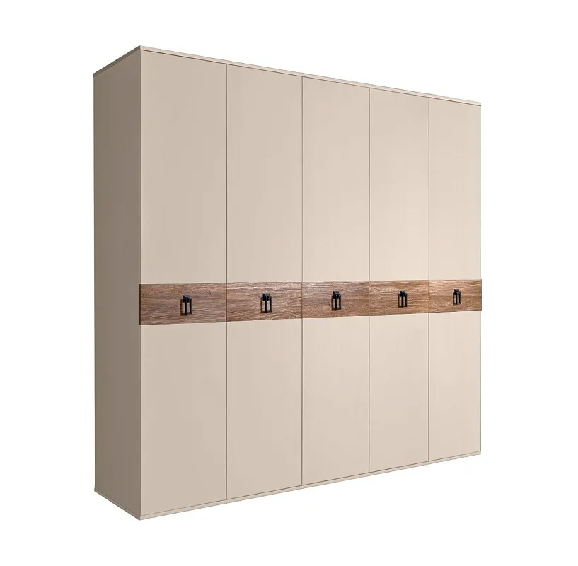 Шкаф 5-ти дв. Bogemia Wood Fa (Ваниль/Черный) БМШ2/5(Wo)
