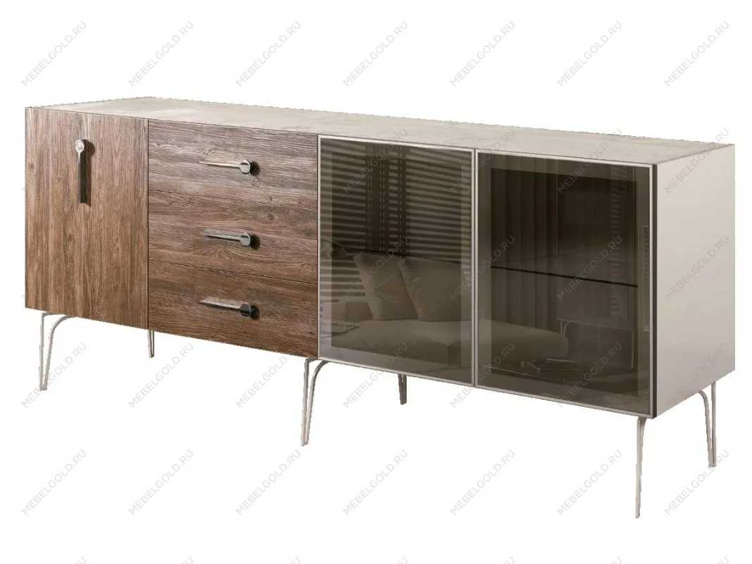 Комод 2.1м Bogemia Wood Wo (Слоновая кость) (Novabuk/Хром) БМКМ-5(Wo)[5][10]