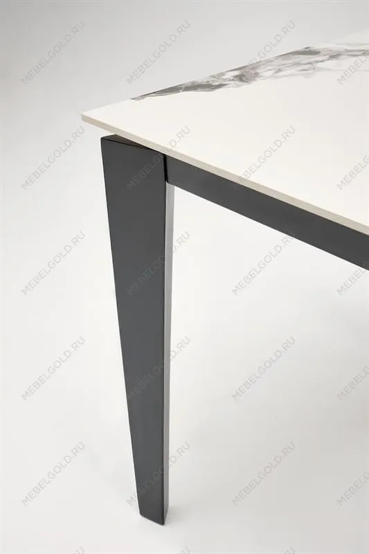 Стол обеденный Halmar FELIX раскладной (белый мрамор/черный) | изображение 9