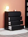 Комод Варма, 4 ящика, 80х100х40 см, шпон натурального дерева, ясень черный | изображение 12