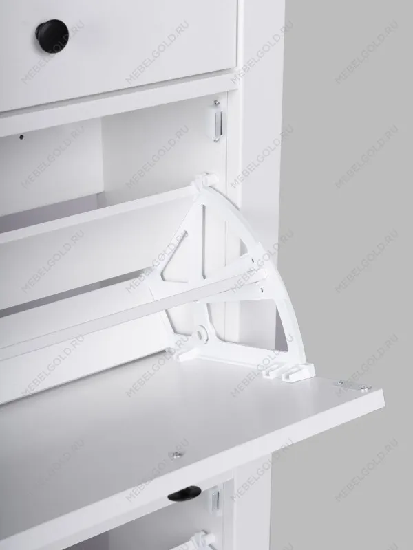 Обувница Сага с 2 откидными ящиками 92х122 белая-ясень | изображение 9