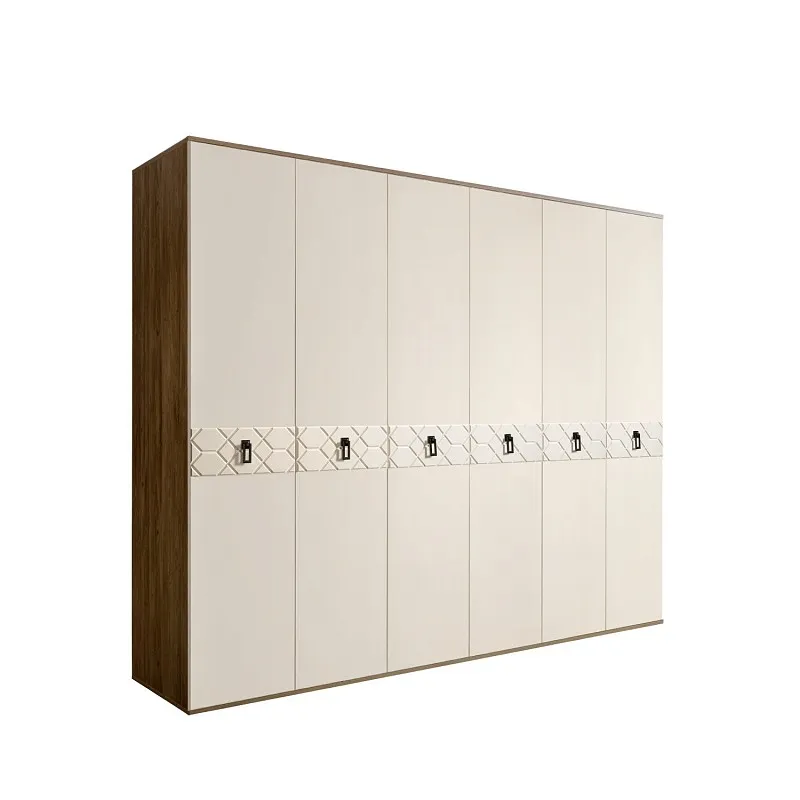 Шкаф 6-ти дв. Bogemia Woodline Fa (Слоновая кость/Черный) БМШ2/6(Fa)