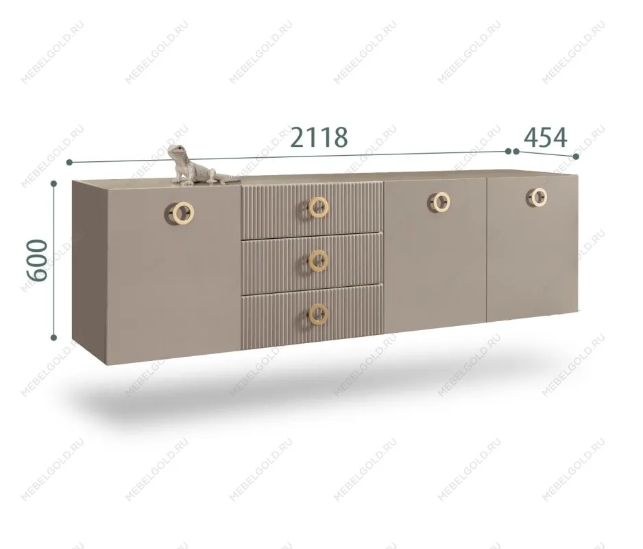 Комод 2.1м Bogemia Fly Fillini (Мокка) (Lakobel/Золото) БМКМ-5