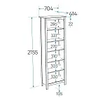 Стеллаж Сага, 70х42х215 см, белый/ясень | изображение 4
