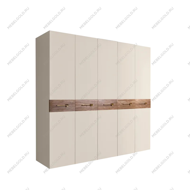 Шкаф 5-ти дв. Bogemia Wood Wo (Слоновая кость/Золото) БМШ2/5(Wo)