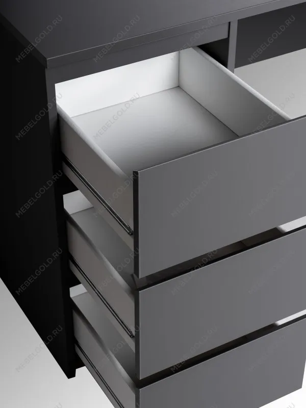 Стол письменный Кастор, 6 ящиков, 151х65х75 см, серый | изображение 9