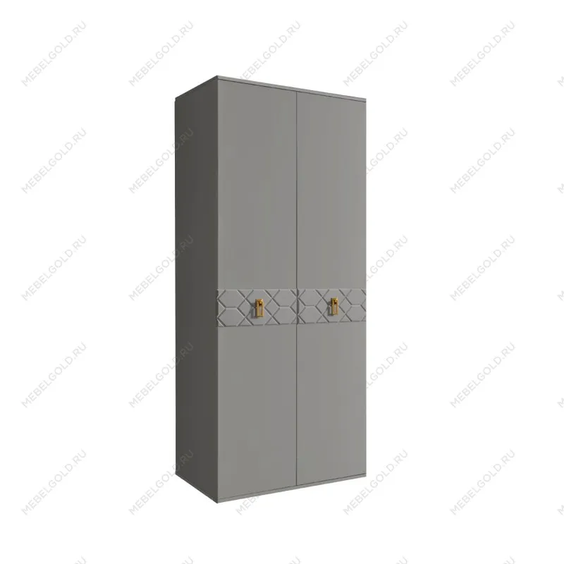 Шкаф 2-х дверный Bogemia Farfalle (Серый/Золото) БМШ2/2(Fa)