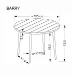 Стол обеденный Halmar BARRY 105 (орех/черный) | изображение 7