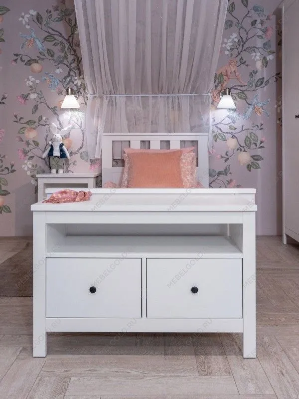 Тумба Сага, 2 ящика, 91х42х63 см, белая | изображение 5