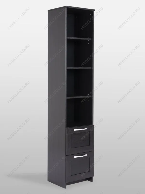 Стеллаж Сириус, 2 ящика, 39х35х190 см, черный, дуб венге | изображение 8