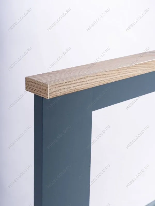 Кровать двуспальная Сага, 160х200 см, темно-бирюзовая/ясень | изображение 6