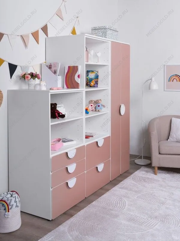 Шкаф Пикси распашной, с двумя дверьми и полкой 60x57x180, мечтательный пион | изображение 4