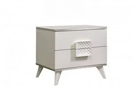 м. Марьина Роща - Тумба прикроватная (левая/правая) Диора слоновая кость/серебро ДТП-1