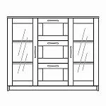 Тумба Сириус, 2 двери со стеклом и 3 ящика, 117х41х95 см, белая | изображение 15