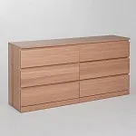 МАЛЬМ / VARMA Комод ИКЕА / IKEA 6D, 160x78x40, шпон, беленый дуб | изображение 1