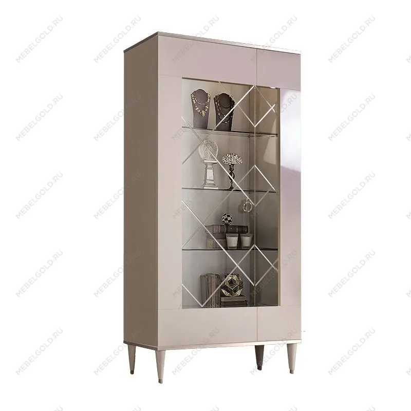 Витрина 2-ств. Римини (Слоновая кость/Серебро) (Левая) РМВ2-2С