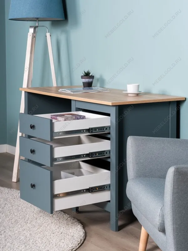 Стол письменный Сага, 120х56, темно-бирюзовый/ясень | изображение 5