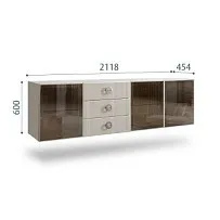 Комод 2.1м Bogemia Fly Fi (Шелк) (Novabuk/Хром) БМКМ-5[5]