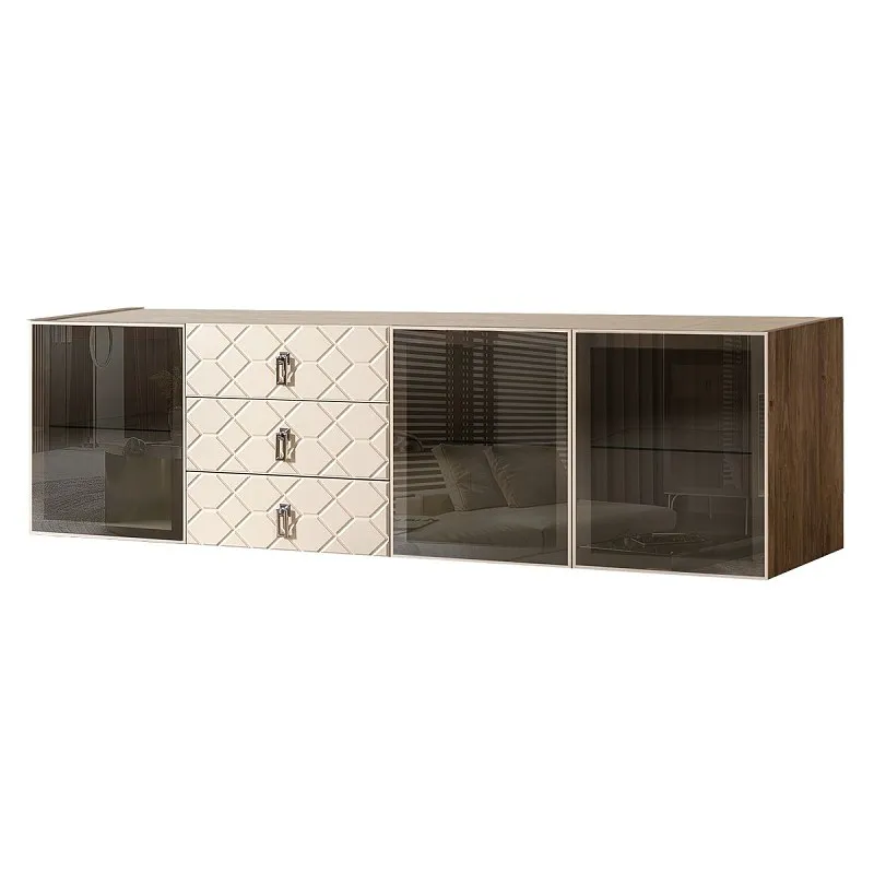Комод 2.1м Bogemia Woodline Fly Fa (Слоновая кость) (Novabuk/Хром) БМКМ-5[5]