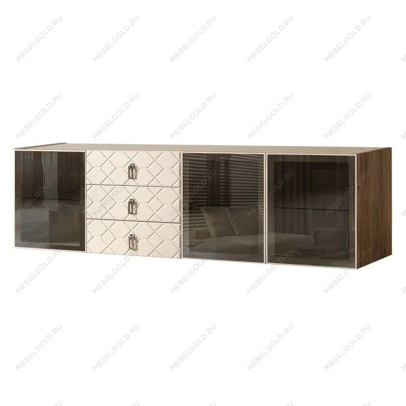 Комод 2.1м Bogemia Woodline Fly Fa (Слоновая кость) (Novabuk/Хром) БМКМ-5[5]