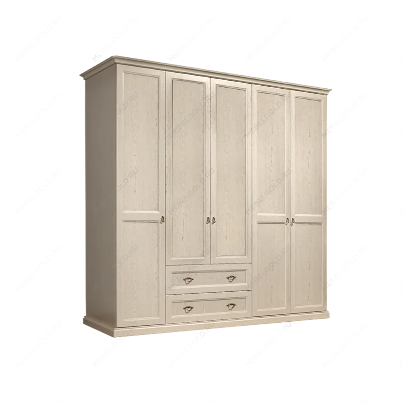 Шкаф 5-и дв. (без зеркал) для платья и белья с выдвижными ящиками Венеция дуб седан ВНШ2/51