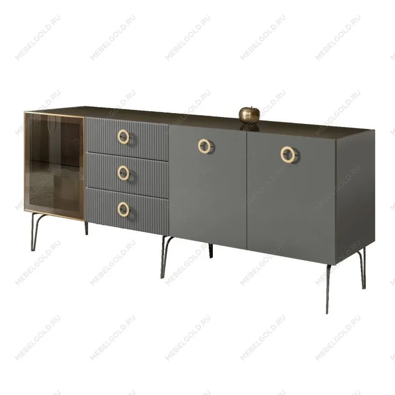 Комод 2.1м Bogemia Fillini (Серый) (Lakobel/Золото) БМКМ-5(Fi)[4]