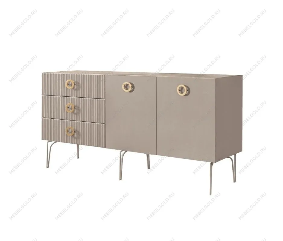 Комод 1.6м Bogemia Fillini (Мокка) (Novabuk/Золото) БМКМ-4(Fi)