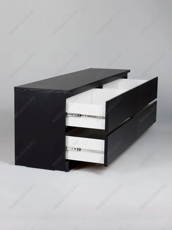 Комод Варма, 4 ящика, горизонтальный, 160х54х40 см, шпон натурального дерева, ясень черный | изображение 12