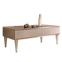 Журнальный столик с ящиком Римини СОЛО (Латте/Золото) РМСТ-2(s)