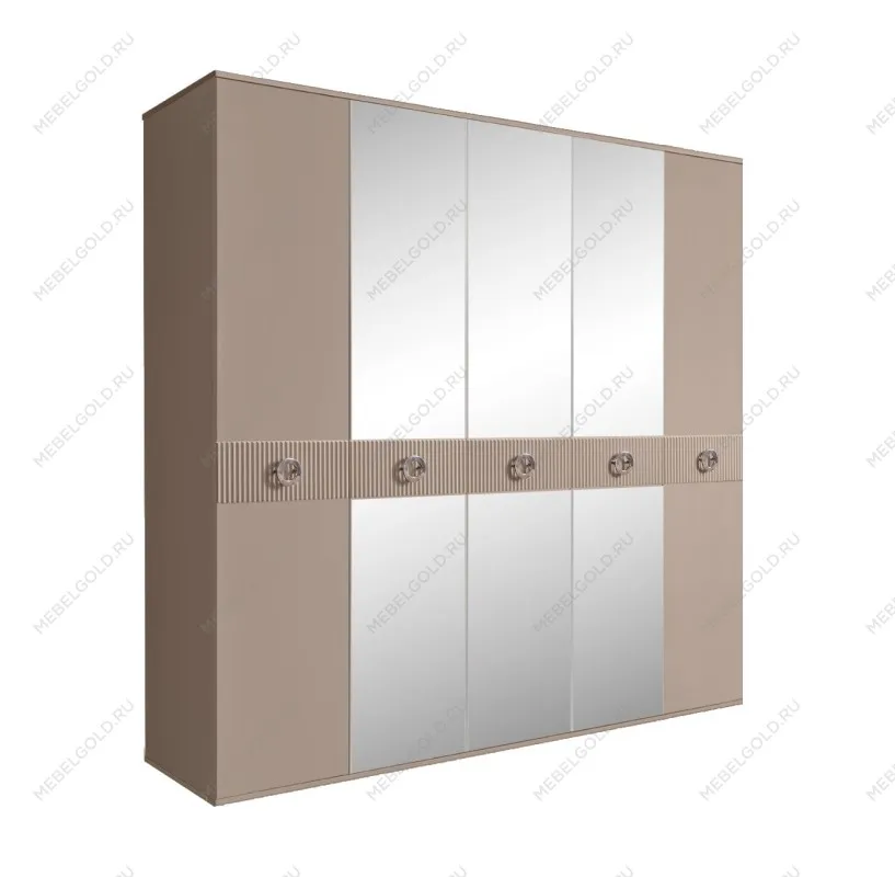 Шкаф 5-ти дв. с зеркалами Bogemia Fillini (Мокка/Хром) БМШ1/5(Fi)
