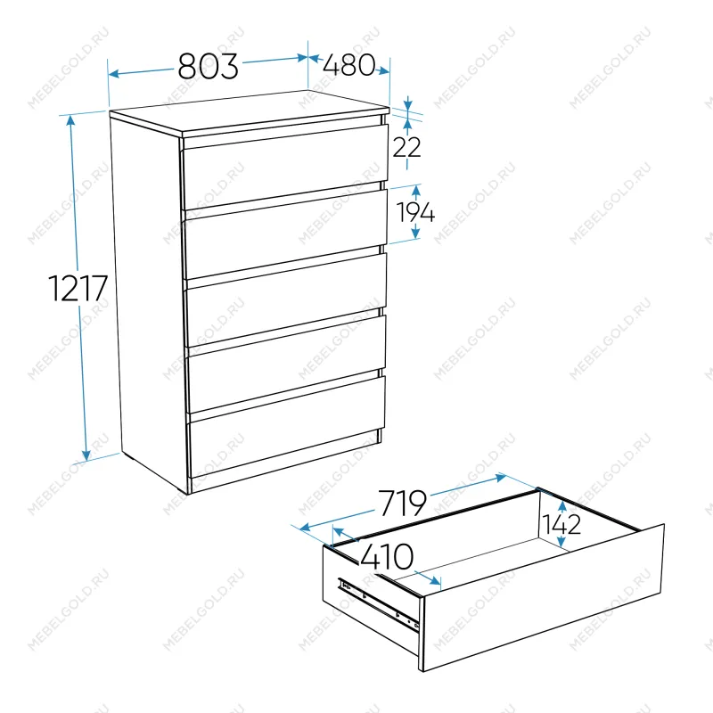 МАЛЬТА комод ИКЕА / IKEA 5 ящиков 80х121 Дуб Венге | изображение 4