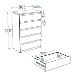 МАЛЬТА комод ИКЕА / IKEA 5 ящиков 80х121 Дуб Венге | изображение 4