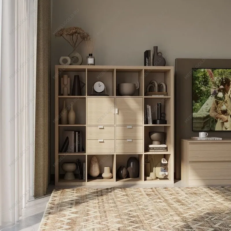 Стеллаж Фора, 16 полок, 147x147х38 см, дуб беленый | изображение 4