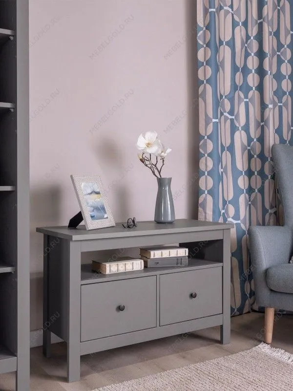 Тумба Сага, 2 ящика, 91х42х63 см, серая | изображение 10