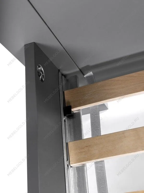 Кровать двуспальная Сага, 140х200 см, серая | изображение 7