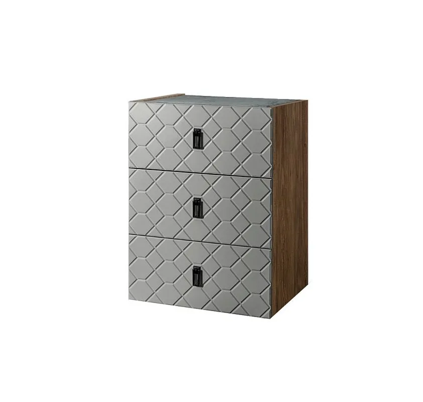 Комод Bogemia Woodline Fly Fa (Серый) (Novabuk/Черный) БМКМ-1