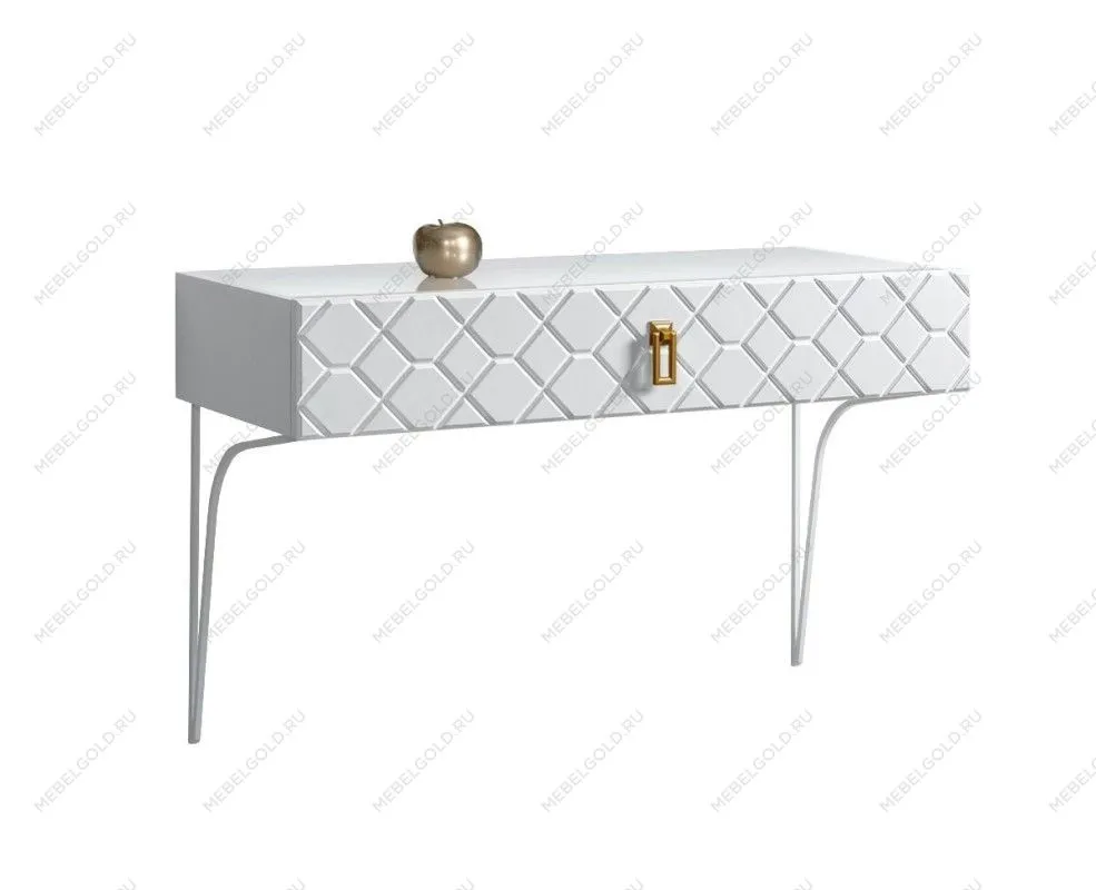 Стол туалетный (консоль) Bogemia Farfalle (Белый) (Lakobel/Золото) БМСТ-1(Fa)