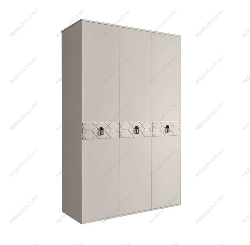 Шкаф 3-х дверный Bogemia Farfalle (Шелк/Черный) БМШ2/3(Fa)