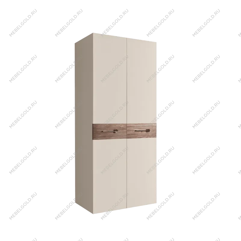 Шкаф 2-х дверный Bogemia Wood Wo (Слоновая кость/Хром) БМШ2/2(Wo)