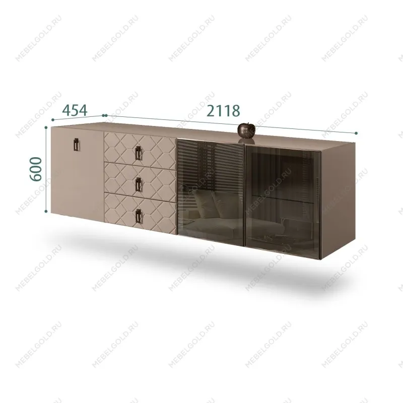 Комод 2.1м Bogemia Fly Fa (Мокка) (Lakobel/Черный) БМКМ-5[5][10]