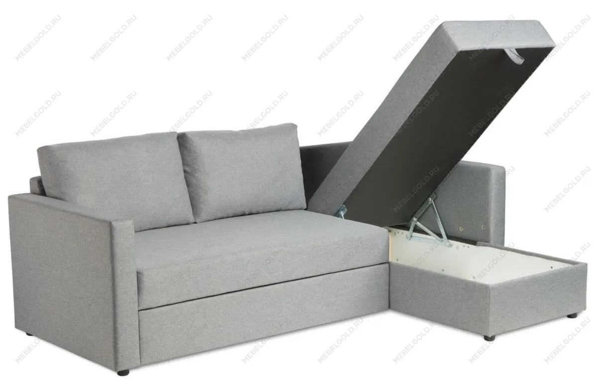 Диван-кровать ВАЛО, 230х91х72 см, короткий подлокотник, светло-серый | изображение 3