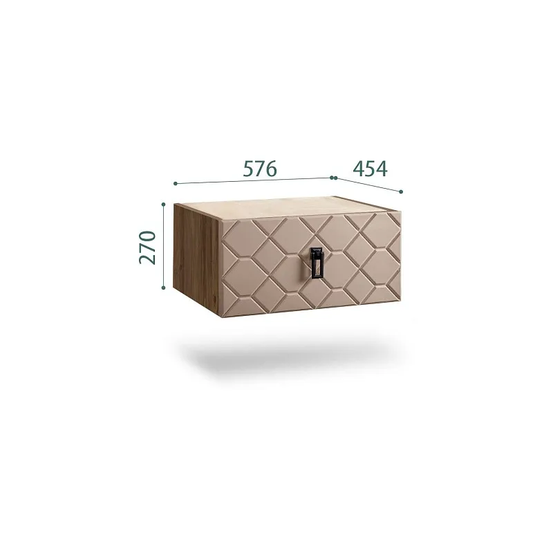 Тумба прикроватная Bogemia Woodline Fly Fa (Мокка) (Novabuk/Черный) БМТП-1