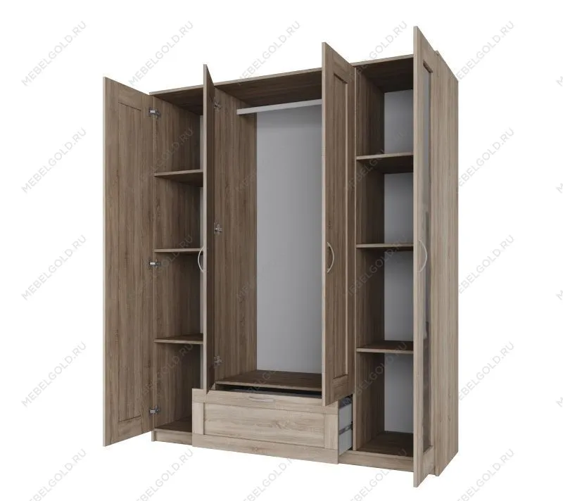 БРИМНЭС / СИРИУС Шкаф ИКЕА / IKEA комбинированный 4 двери и 1 ящик сонома (с 2 зеркалами) | изображение 2