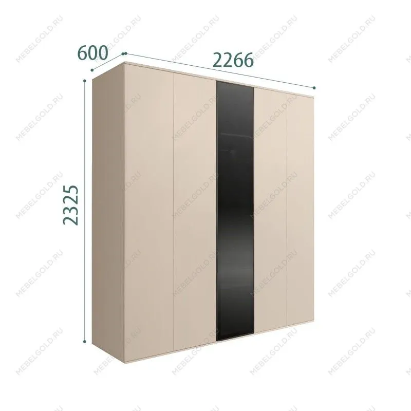 Шкаф 5-ти дв. Bogemia Air (Ваниль/Черный) БМШ2/5(1)