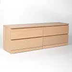 МАЛЬМ / VARMA Комод ИКЕА / IKEA 4D, 160x54x40, шпон, беленый дуб | изображение 1