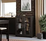 БРИМНЭС / СИРИУС тумба ИКЕА / IKEA 2 двери со стеклом 78х95 Дуб Венге | изображение 4