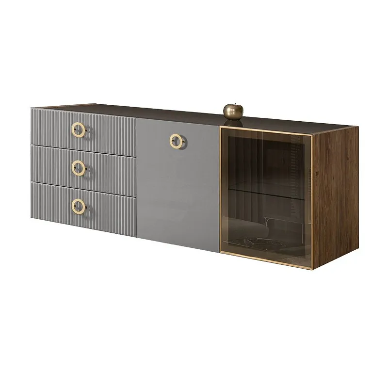 Комод 1.6м Bogemia Woodline Fly Fi (Серый) (Lakobel/Золото) БМКМ-4[5][10]